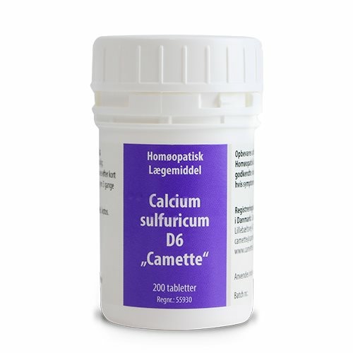 Se Camette Calcium sulf. D6 Cellesalt 12, 200 tab/50g hos Ren-velvaereshop.dk