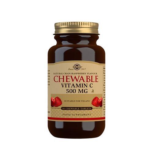 Billede af Solgar Vitamin C tyggetablet tranebær hindbær smag, 90tab