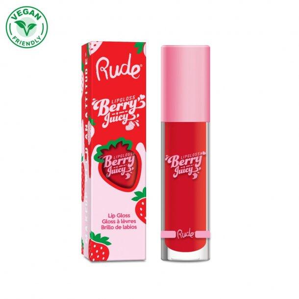 Se RUDE Cosmetics Berry Juicy Lip Gloss - Code Red hos Ren-velvaereshop.dk