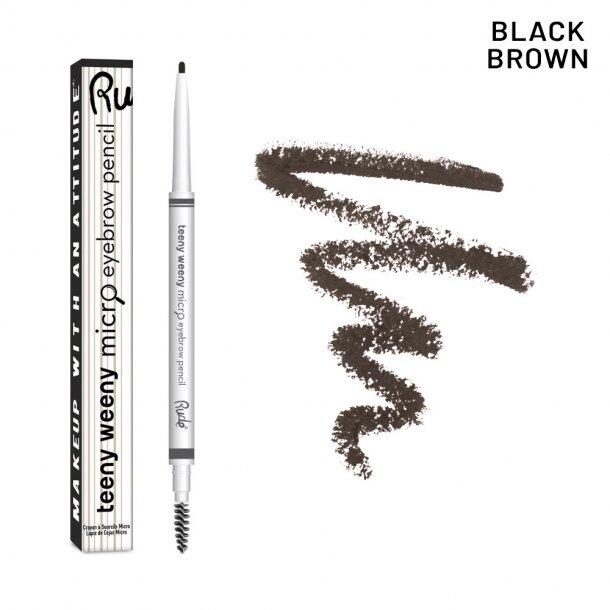 Se RUDE Cosmetics Teeny Weeny Micro Eyebrow Pen Black Brown (1 stk) hos Ren-velvaereshop.dk