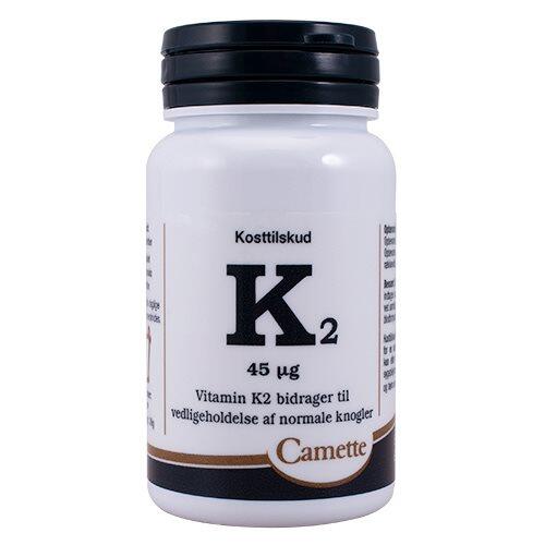 Se Camette K2 Vitamin 45 mcg. 180tab hos Ren-velvaereshop.dk