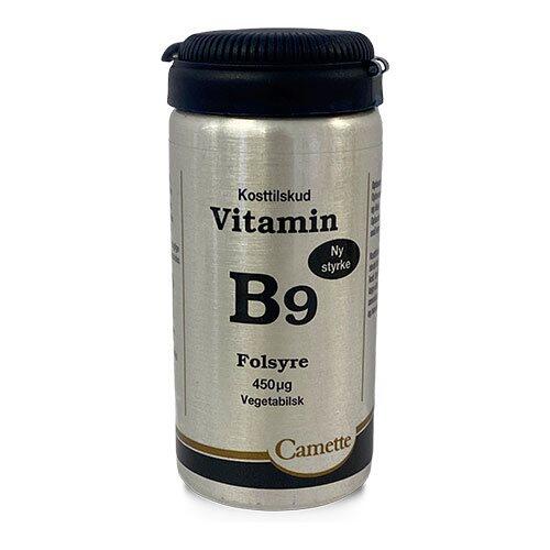 Se Camette B9 vitamin folsyre 450mcg, 90tab hos Ren-velvaereshop.dk