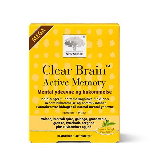 Se New Nordic Clear Brain Active Memory 30 tabletter hos Ren-velvaereshop.dk