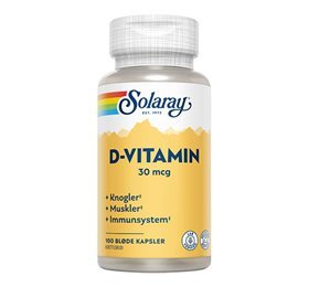 Solaray D-vitamin 30mcg 100 Kap - REN velvære