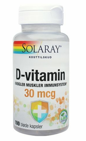 Billede af Solaray D-vitamin 30mcg, 100 kap