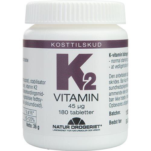 Billede af Natur-Drogeriet, K2-vitamin, 180tab hos Ren-velvaereshop.dk