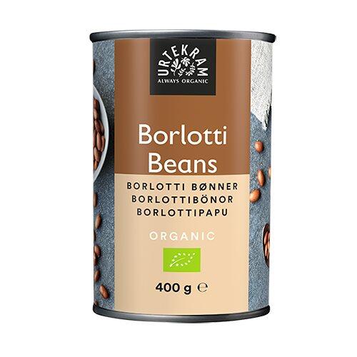 Se Urtekram Borlotti beans Ø, 400g hos Ren-velvaereshop.dk