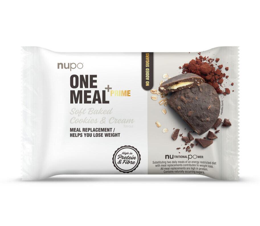 Se Nupo Cookies & Cream One Meal +Prime Soft Baked, 1stk. hos Ren-velvaereshop.dk