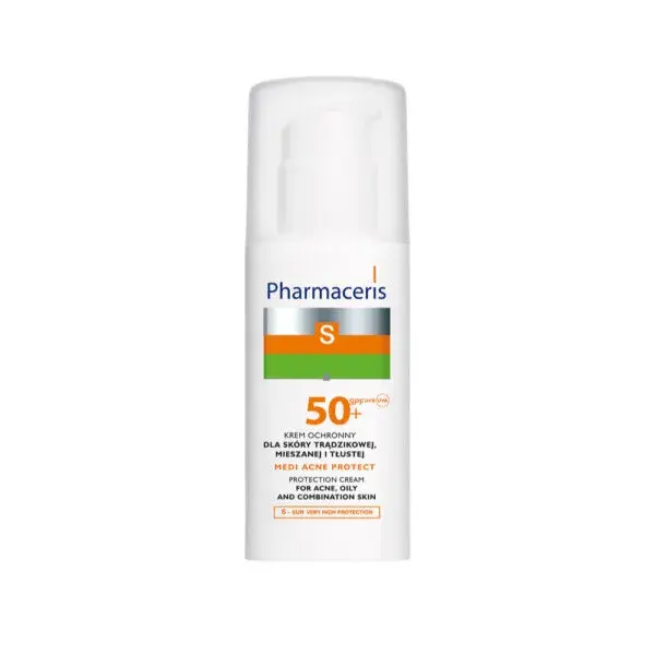 Se Pharmaceris S Protective cream for acne, mixed and oilys skin SPF 50+, 50ml hos Ren-velvaereshop.dk