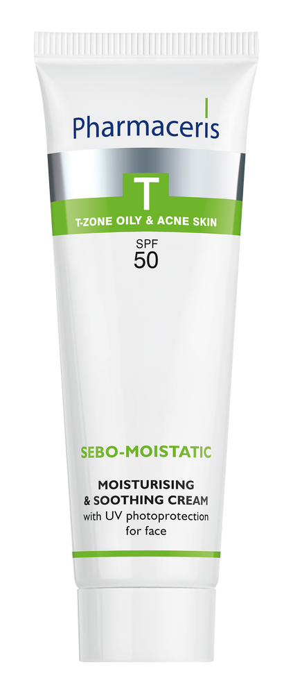 Pharmaceris T Sebomat Moistatic, Fugtgivende og beroligende dagcreme SPF 50, 50ml.