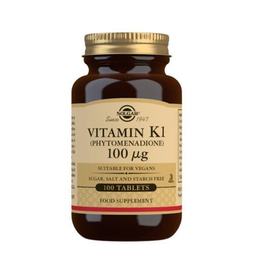 Se Solgar Vitamin K1 100ug, 100tab. hos Ren-velvaereshop.dk