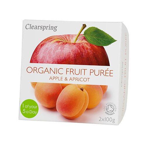 Billede af Clearspring Frugtpuré abrikos, æble Ø, 200g