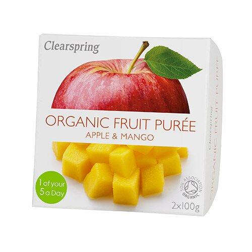 Se Clearspring Frugtpuré æble, mango Ø, 200g hos Ren-velvaereshop.dk