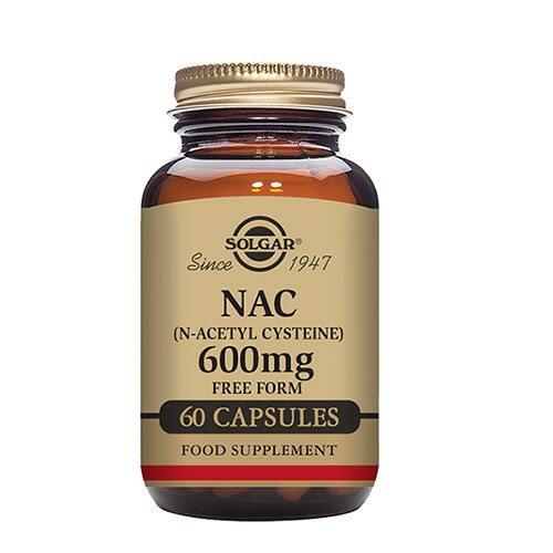 Billede af Solgar NAC (N-Acetyl Cysteine) 600 mg, 60kap hos Ren-velvaereshop.dk