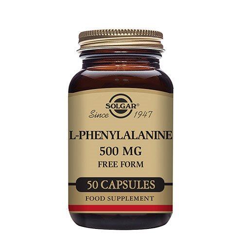 Billede af Solgar L-Phenylalanine 500 mg, 50kap hos Ren-velvaereshop.dk