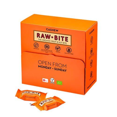 Se RAWBITE Officebox Cashew 45x15g Økologisk - 675 gram - RawBite hos Ren-velvaereshop.dk