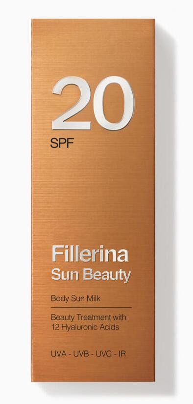 Se Fillerina Sun Beauty Body Sun Milk, SPF20, 150ml. hos Ren-velvaereshop.dk
