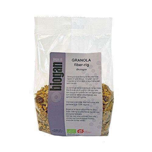 Se Granola fiberrig Økologisk - 400 gram - Biogan - Mindst holdbar til : 01-07-2024 hos Ren-velvaereshop.dk
