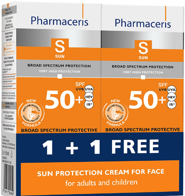 Billede af Pharmaceris S Beskyttende ansigtscreme til børn og voksne SAMPAK, SPF 50, 2 x 50ml.