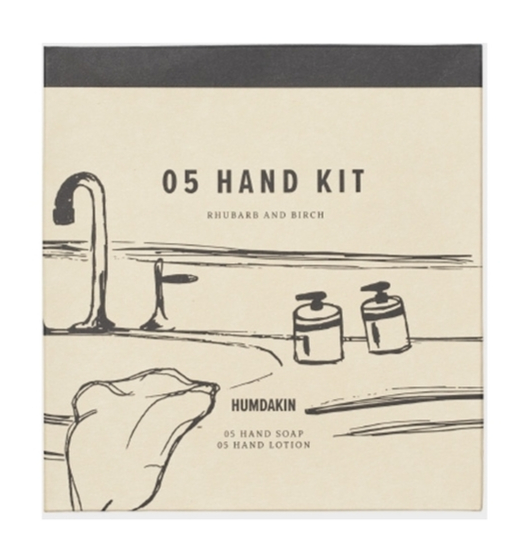 Se Humdakin Hand Care Kit 05 Rabarber & Birk, 2x300ml. hos Ren-velvaereshop.dk