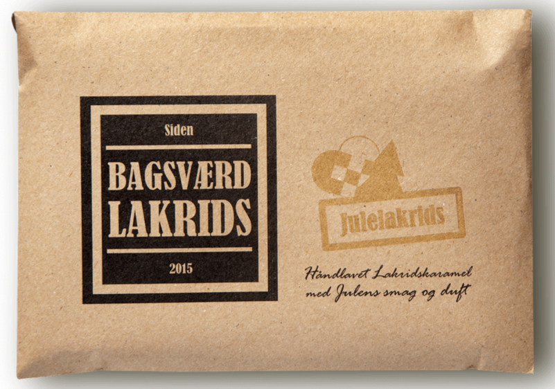 Se Bagsværd Lakrids Hel Plade Lakrids "Jul", 160g. hos Ren-velvaereshop.dk