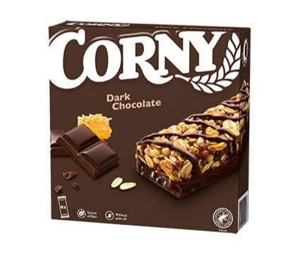 Se Corny Dark Chocolate, 6x25g. hos Ren-velvaereshop.dk