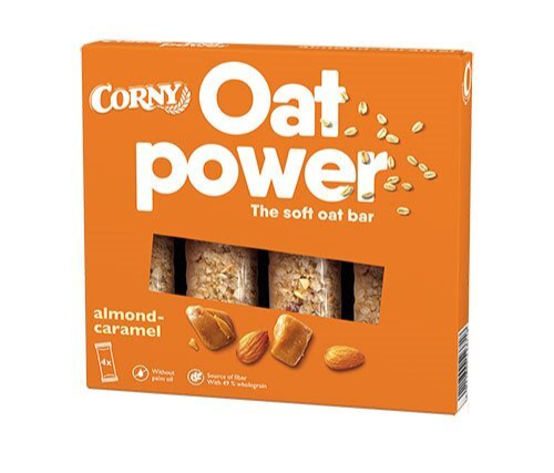 Se Corny Oatpower Almond-Caramel, 4x35g. hos Ren-velvaereshop.dk
