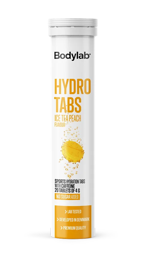 Se Bodylab Hydro Tabs (1x20 stk) Ice Tea Peach m/koffein hos Ren-velvaereshop.dk