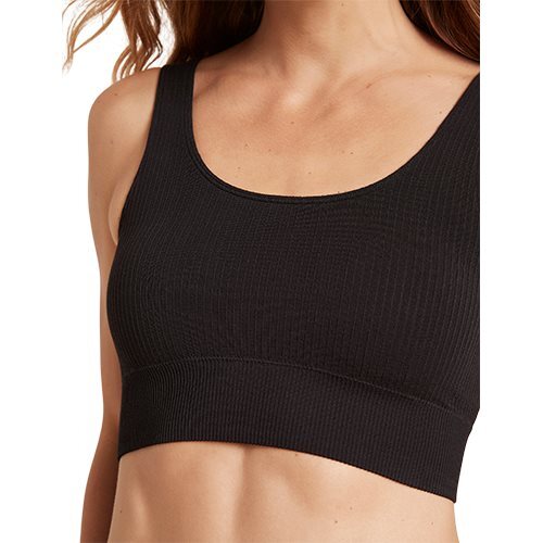Boody Ribbed Seamless Bra Sort Str L - REN velvære