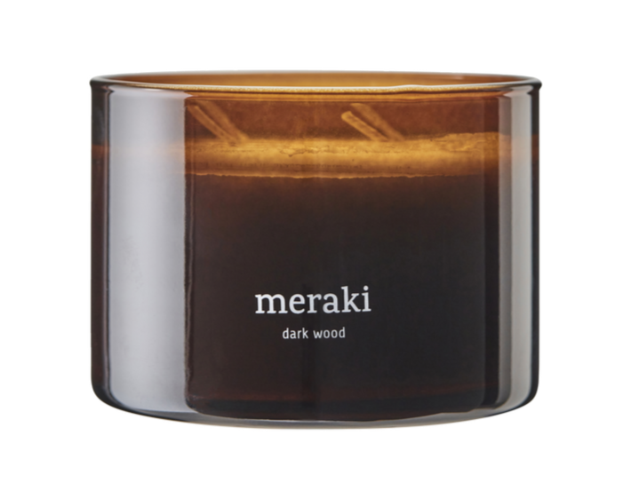 Meraki Duftlys, Dark wood, 7,5cm x 10cm billede