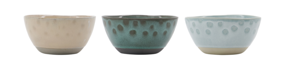 House Doctor Skåle, Æske m/3 stk, Beige/Green/Blue