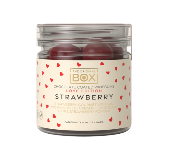 Box The Original Love Edition Jordbær Vingummi Chokolade Jordbærpulver 115g