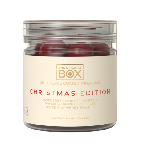 Box The Original Hindbær Vingummi Chokolade Hindbærpulver 115g