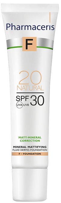 Pharmaceris F Matterende foundation, SPF 30 Natural 20, 30ml.