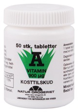 Billede af A-vitamin 900 mcg/3000 i.e., 50tabl. hos Ren-velvaereshop.dk