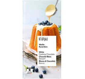 Vivani hvid overtrækschokolade Ø, 150g.