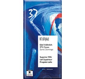 Vivani Superior mælkechokolade 37% Ø, 80g.