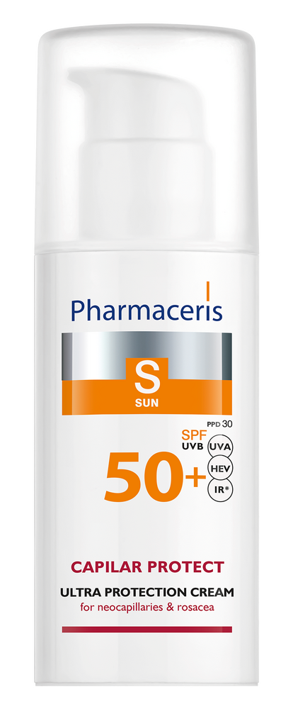 Pharmaceris S Solbeskyttende Ansigtscreme til vedvarende rødme og karsprængninger, SPF 50+, 50ml billede
