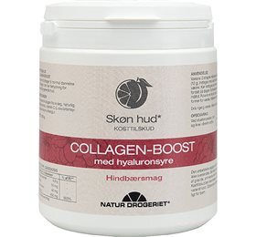 Natur Drogeriet Collagen-boost med hyaluronsyre – Hindbærsmag, 350g.