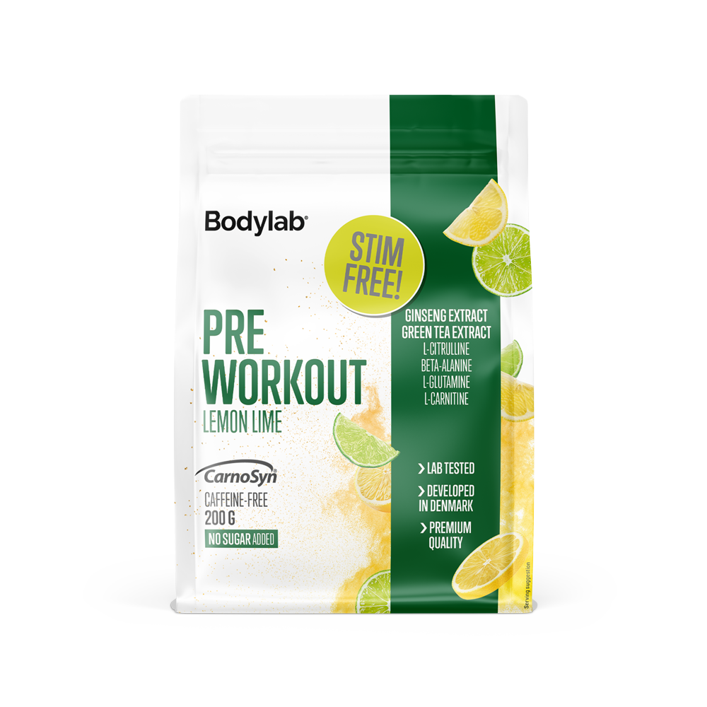 Bodylab Pre Workout Lemon Lime (Stim-free), 200 g.