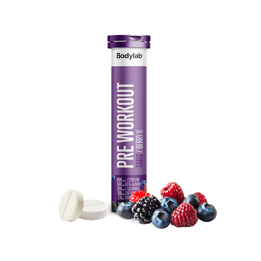 Bodylab Pre Workout Tabs Berry, 20 stk.