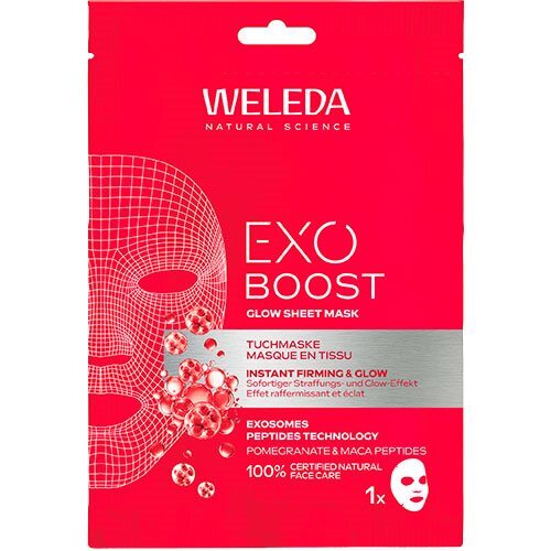 Weleda Exo Boost Glow Sheet Mask Pomegranate, 20ml.