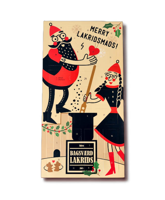 Bagsværd Lakrids Julekalender 2026, 25 låger, 625g.