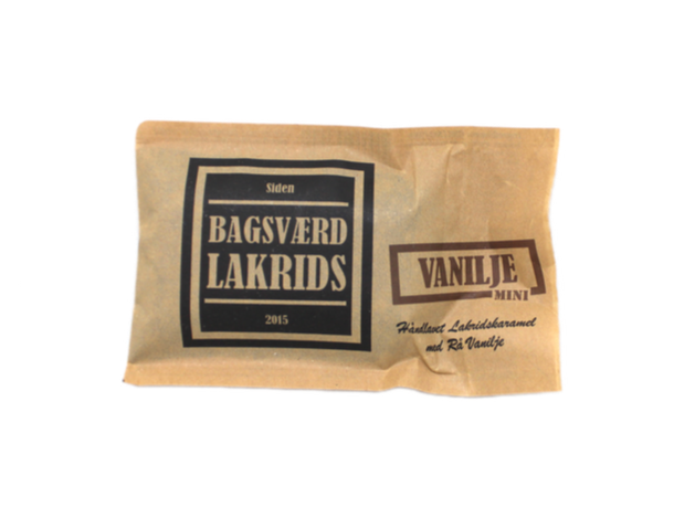 Bagsværd Lakrids Hel Plade Lakrids "Vanilje mini", 40g.