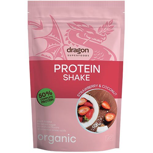 Dragon Superfoods Protein Shake Jordbær & Kokos Ø, 450g.