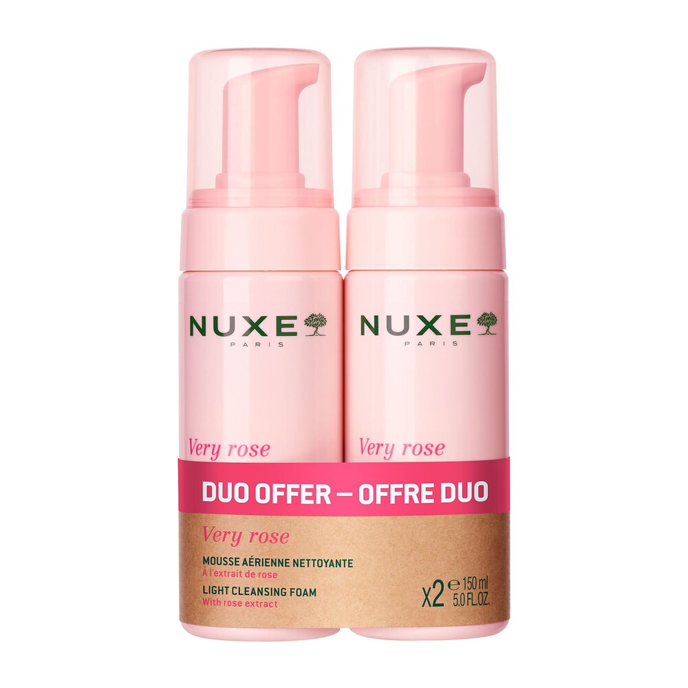 Nuxe Very Rose Cleansing Foam, 2x150ml.