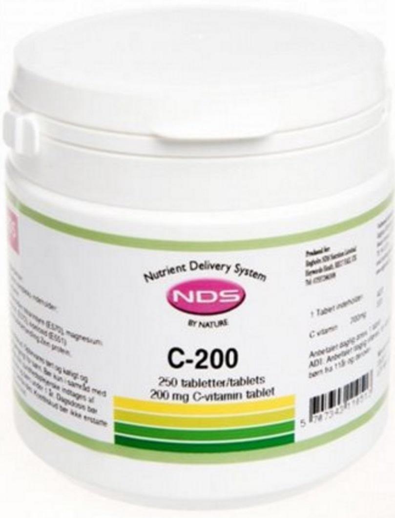Billede af NDS C-200 Vitamin, 250tab. hos Ren-velvaereshop.dk