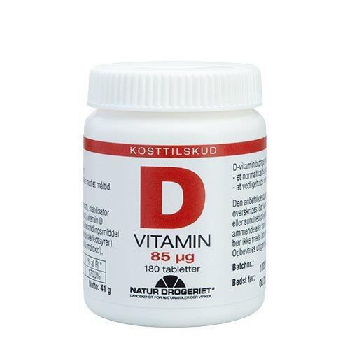 Billede af D3-vitamin 85 mcg, Super D, 180tab. hos Ren-velvaereshop.dk