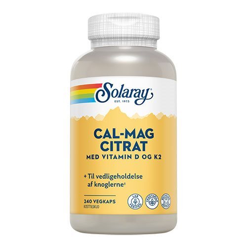 Solaray Cal-mag Citrat Med Vitamin D Og K2240kap - REN velvære