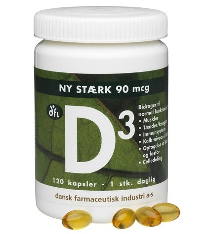Billede af DFI D3-vitamin 90 mcg, 120kap. hos Ren-velvaereshop.dk